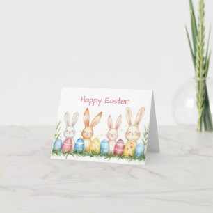Tarjeta de vacaciones de los conejitos de Pascua d