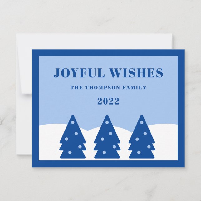 Tarjeta de vacaciones de los navidades 2022 Blue T (Anverso)