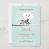 Tarjeta de vacaciones de los navidades Lovebirds/n