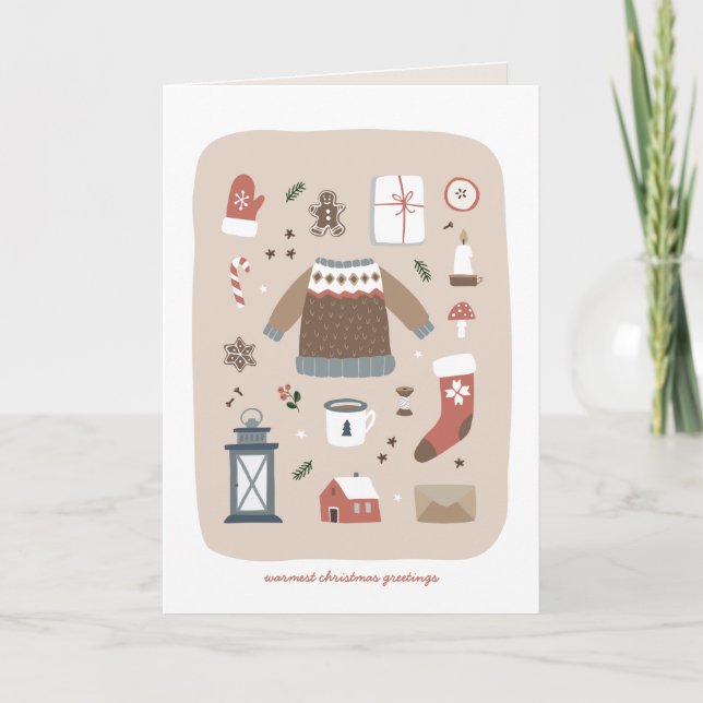 Tarjeta de vacaciones de los Navidades nórdicos má (Anverso)