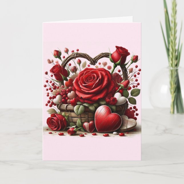 Tarjeta de vacaciones de Love El día de San Valent (Anverso)