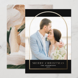 Tarjeta de vacaciones de marco con arcos de Reliev