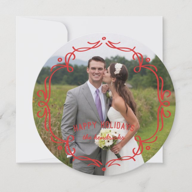 Tarjeta de vacaciones de marco decorativo - Rojo (Anverso)