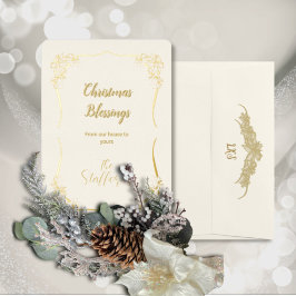 Tarjeta de vacaciones de marfil de Sheer Floral La