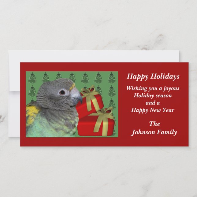 Tarjeta de vacaciones de Meyers Parrot Animal Navi (Anverso)