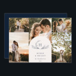 Tarjeta de vacaciones de Monograma Orgánico 5<br><div class="desc">Cartera de monograma botánico de hoja natural orgánica,  5 tarjeta de vacaciones fotográficas.</div>