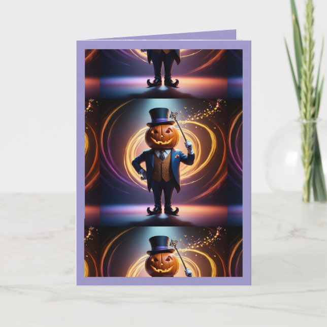 Tarjeta de vacaciones de Mr. Pumpkin's Magical Hal (Anverso)