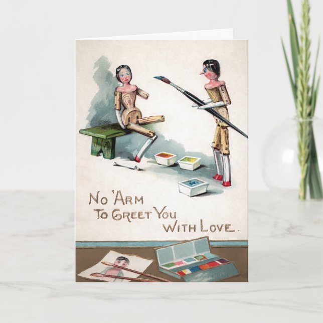 Tarjeta de vacaciones de muñecas de madera de pint (Anverso)