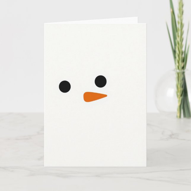Tarjeta de vacaciones de muñeco de nieve lindo (Anverso)