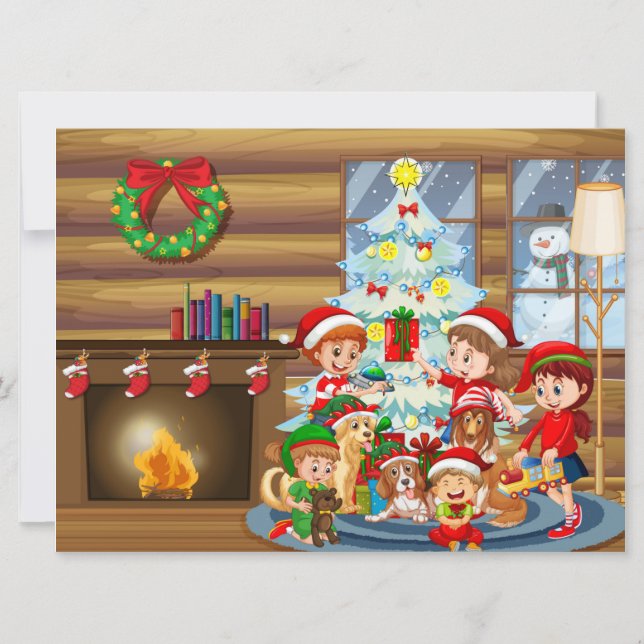 Tarjeta de vacaciones de Navidad (Anverso)