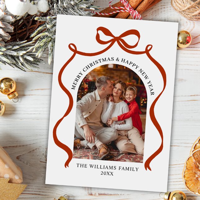 Tarjeta de vacaciones de Navidad con foto de elega (Subido por el creador)