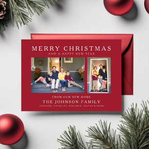 Tarjeta de vacaciones de Navidad con foto de nueva