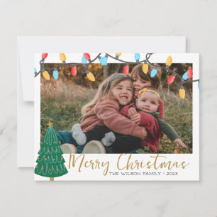 Tarjeta de vacaciones de Navidad con foto familiar