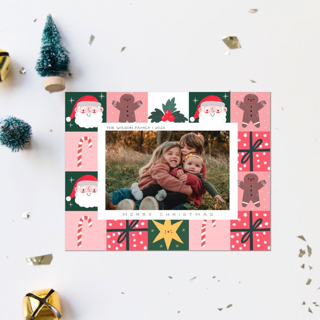 Tarjeta de vacaciones de Navidad con foto familiar (Subido por el creador)