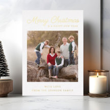 Tarjeta de vacaciones de Navidad con foto y letra
