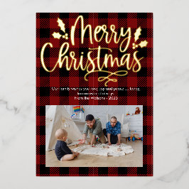 Tarjeta de vacaciones de Navidad con lámina de cua