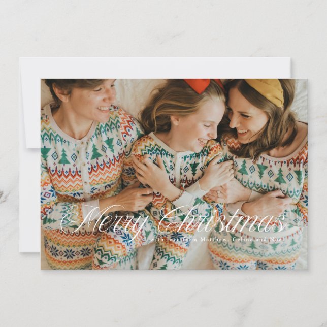 Tarjeta de vacaciones de Navidad con texto sencill (Anverso)