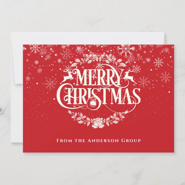 Tarjeta de vacaciones de Navidad Copos de nieve (Anverso)