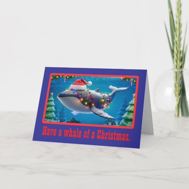 Tarjeta de vacaciones de Navidad de la Ballena (Anverso)