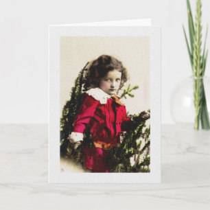 Tarjeta de vacaciones de Navidad dulce niño Elfen