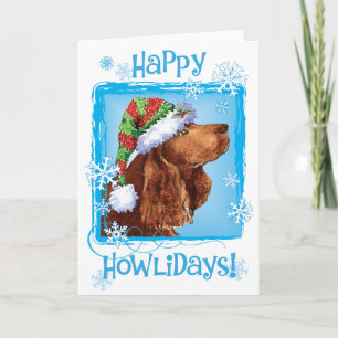 Tarjeta de vacaciones de navidad Field Spaniel