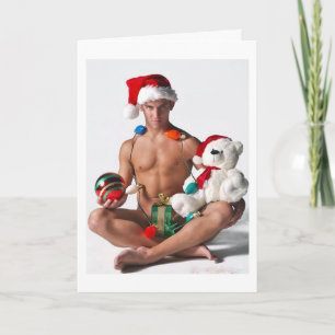 Tarjeta de vacaciones de Navidad gay orgullo Glitt