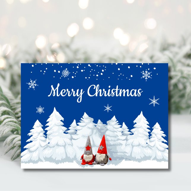 Tarjeta de vacaciones de Navidad Gnomos Día Nevado (Subido por el creador)