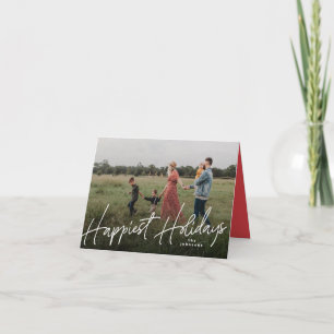 Tarjeta de vacaciones de Navidad más feliz con fot