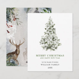 Tarjeta de vacaciones de Navidad minimalista feliz