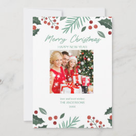 Tarjeta de vacaciones de Navidad moderna con colla