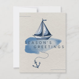 Tarjeta de vacaciones de Navidad náutica