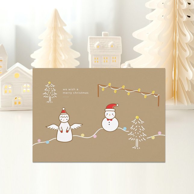 Tarjeta de vacaciones de Navidad plana (Subido por el creador)