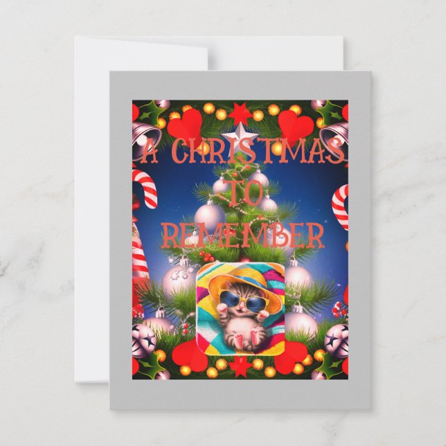 Tarjeta de vacaciones de Navidad plana, tamaño: 4, (Anverso)