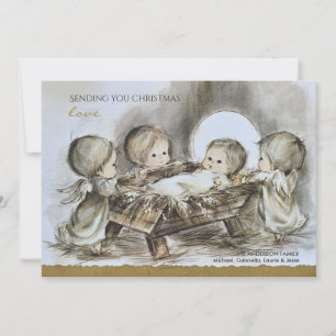 Tarjeta de vacaciones de Navidad por la mañana