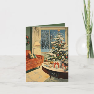 Tarjeta de vacaciones de Navidad Retro Vintage