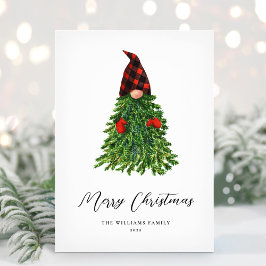 Tarjeta de vacaciones de Navidad sin foto con gnom