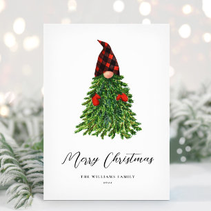 Tarjeta de vacaciones de Navidad sin foto con gnom