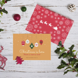 Tarjeta de vacaciones de Navidad vintage sin foto