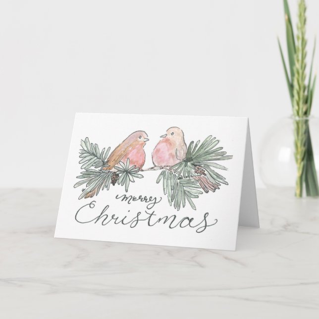 Tarjeta de vacaciones de Navidades acuáticos (Anverso)