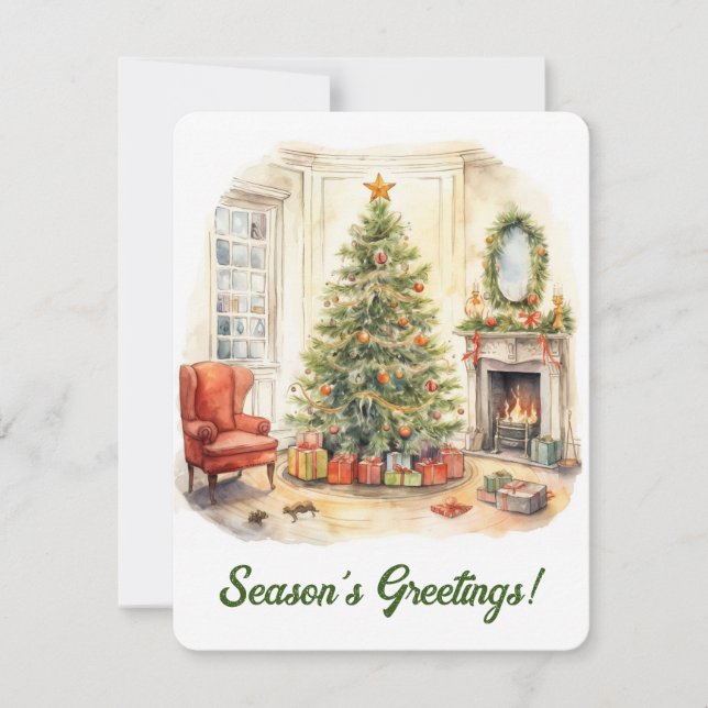 Tarjeta de vacaciones de Navidades acuáticos (Anverso)