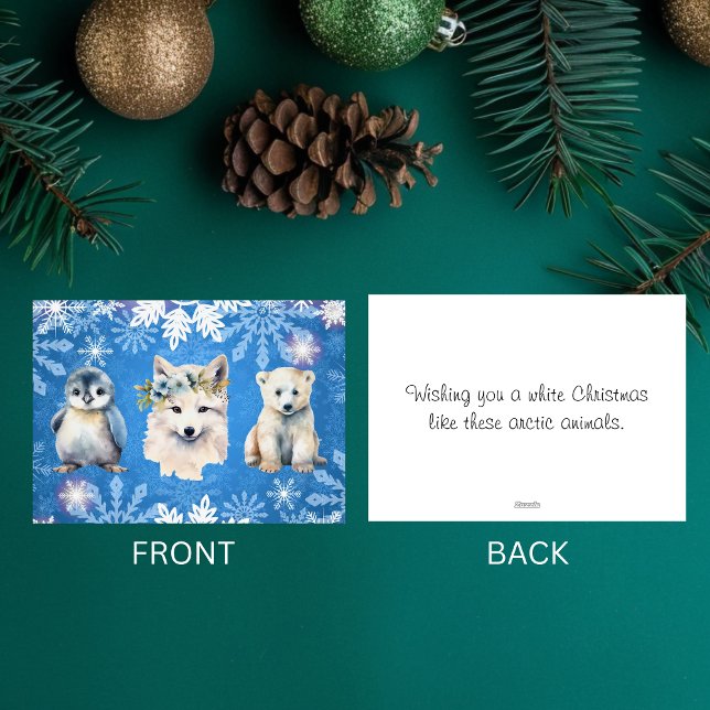 Tarjeta de vacaciones de Navidades blancos para an (Subido por el creador)