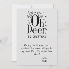 Tarjeta de vacaciones de Navidades de ciervo
