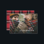 tarjeta de vacaciones de Navidades de fotografía d<br><div class="desc">Con un elegante guión de efecto oro,  tipografía audaz y el respaldo de manto la tarjeta fotográfica de vacaciones seguramente creará la impresión correcta. Difundir alegría festiva para los navidades y el año nuevo</div>