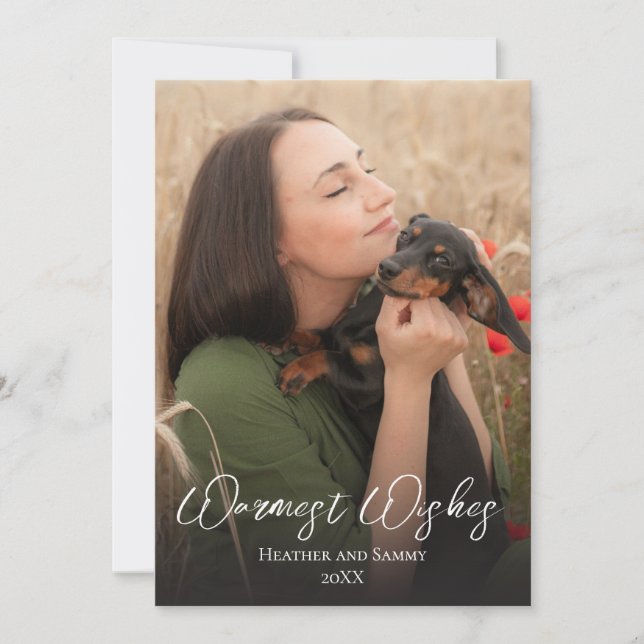 Tarjeta de vacaciones de Navidades de fotografía M (Anverso)