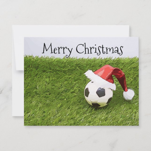 Tarjeta de vacaciones de Navidades de fútbol con S (Anverso)