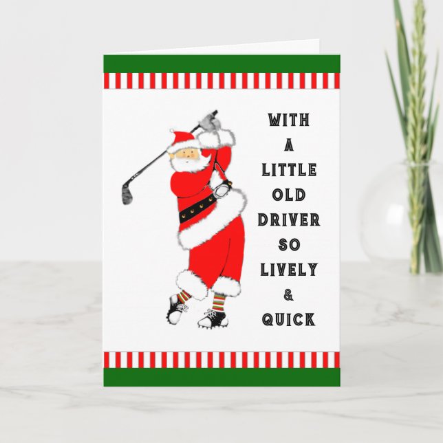 tarjeta de vacaciones de Navidades de golf (Anverso)