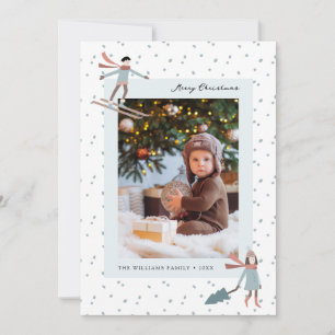 Tarjeta de vacaciones de Navidades de nieve