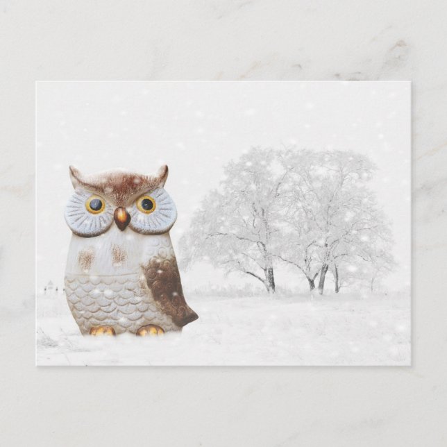 Tarjeta de vacaciones de Navidades de nieve de inv (Anverso)