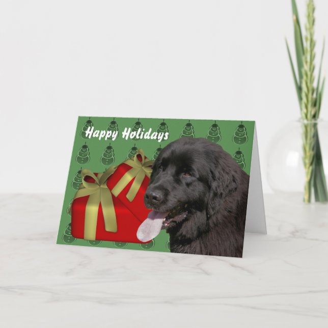 Tarjeta de vacaciones de Navidades de perro de Ter (Anverso)