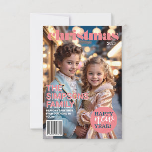 Tarjeta de vacaciones de Navidades de portada de r